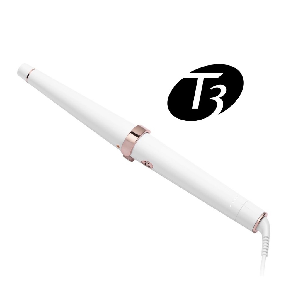 T3 Single Pass Wave Professional Tapered Ceramic Styling Wand Curling Iron NWOB